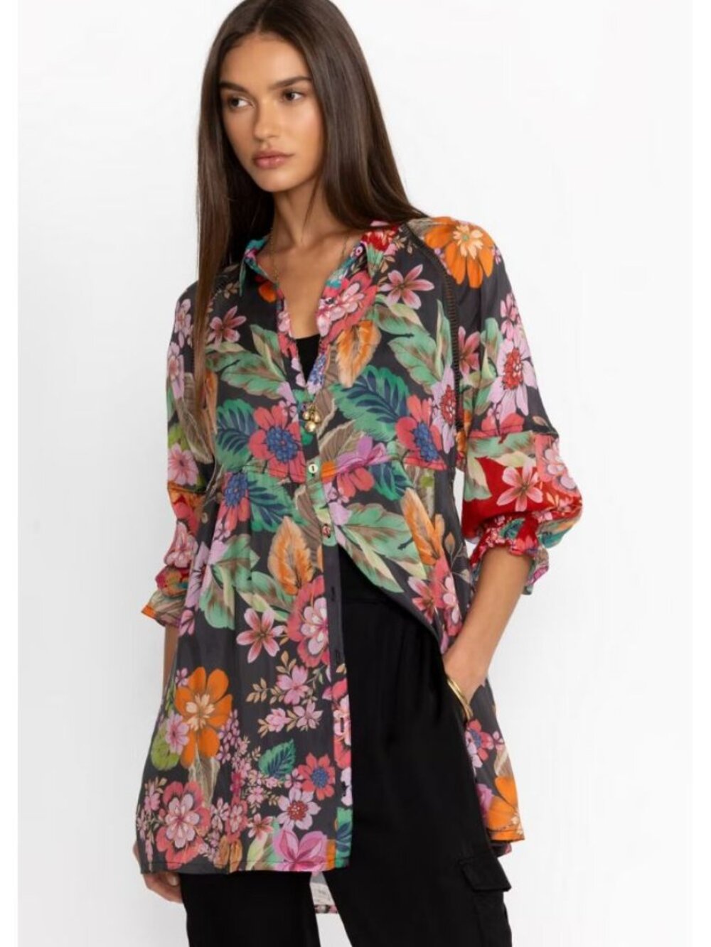Johnny Was Lapham Adonia Tunic Women's sz XL NWOT Boho Resort